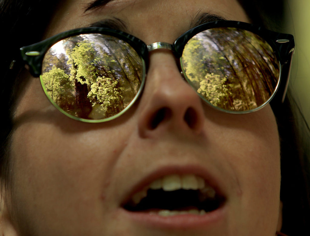 çine Murphy of Birmingham, England tours Armstrong Redwoods State Natural Reserve in Guerneville, Tuesday May 1, 2018. (Kent Porter / The Press Democrat) 2018