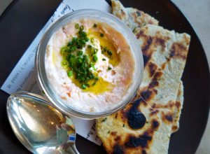 Smoked trout and house ricotta with semolina flatbread at Pearl restaurant in Petaluma. heather irwin/PD