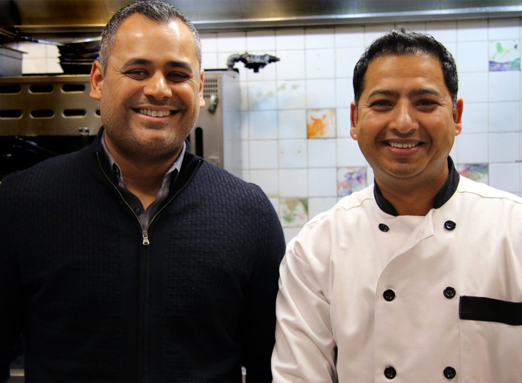 Raj Singh and Bhupender Singh, co-owners of Dehli Belly Indian Restaurant in Sonoma, California on 1/25/16. (Heather Irwin, Press Democrat)