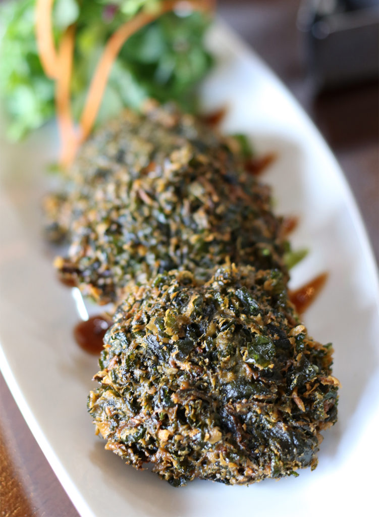 Kale Pakora at Dehli Belly Indian Restaurant in Sonoma, California on 1/25/16. (Heather Irwin, Press Democrat)
