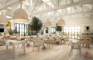 Rendering of a new restaurant at MacArthur Hotel & Spa in Sonoma. Courtesy