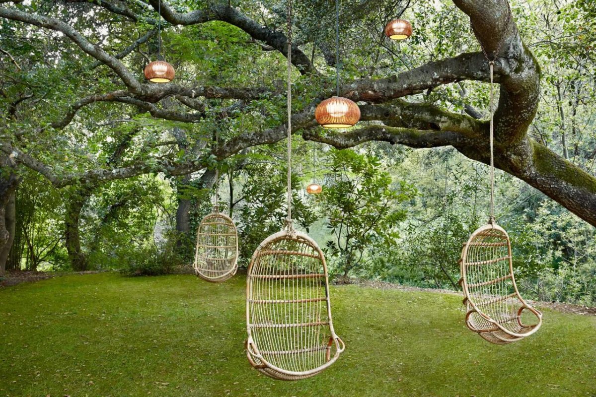 Swing chair have been attached to an oak tree at Gaige House in Glen Ellen. (Courtesy of Gaige House)