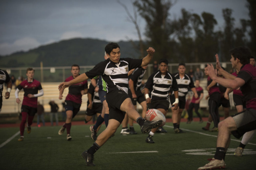 Lobo Rugby Club player and Santa Rosa High School Junior Elias Bergstrom, 16, during a game against Santa Rosa High held at Elsie Allen Friday evening. March 25, 2017. (Photo: Erik Castro/for The Press Democrat)