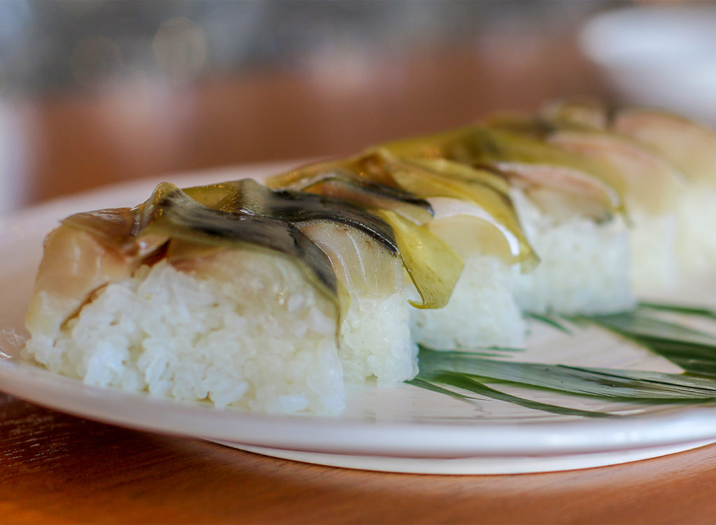Saba Special roll at Sake 107 in Petaluma. Heather Irwin/PD