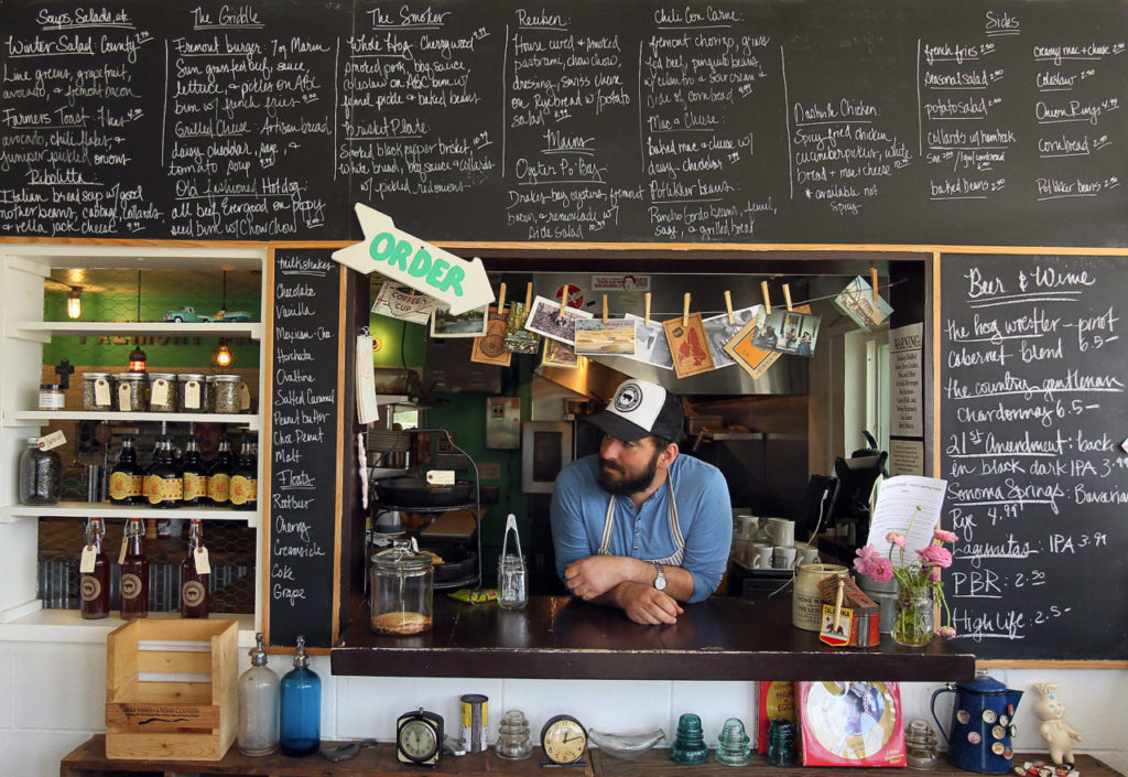 4/24/2011: T6: PC: Chad Harris opened the Fremont Diner in Sonoma for breakfast and lunch so he could be home to pick up his kids from school.