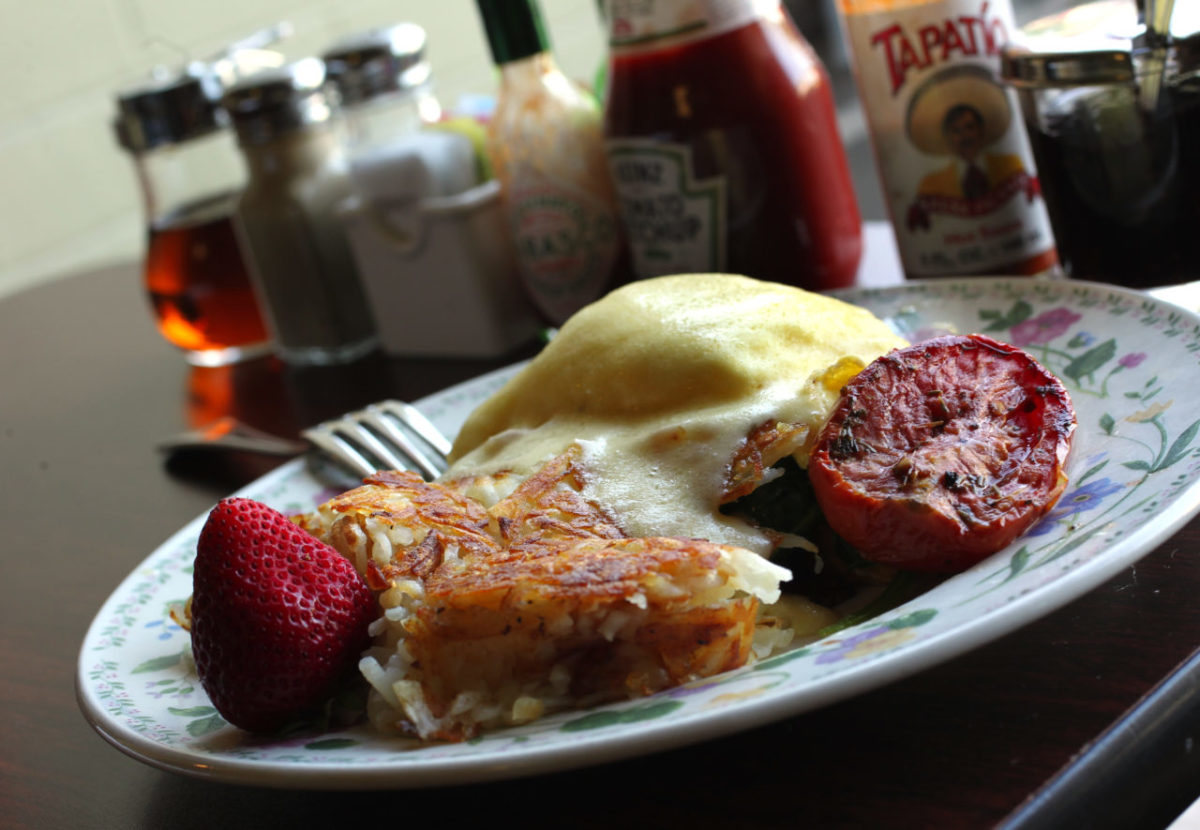 Eggs Benedict at Dierk's Parkside Cafe in Santa Rosa. (John Burgess/The Press Democrat)
