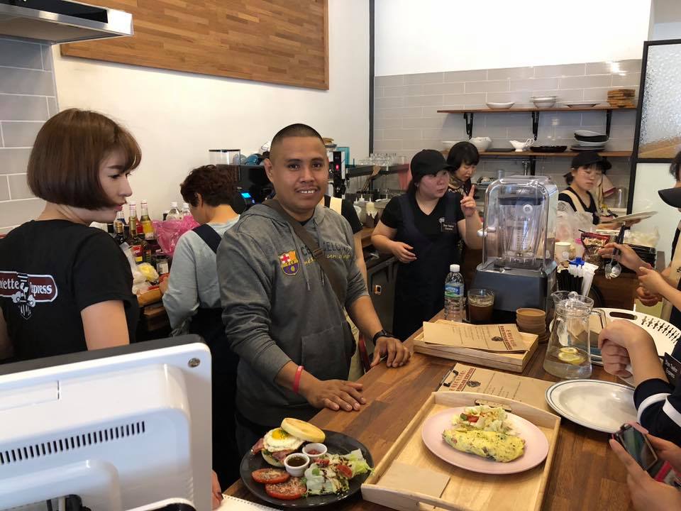 Staff at the opening of Don Taylor Omelette Express in JeJu City on JeJu island in southern Korea. Santa Rosa restaurateur Don Taylor was on hand for the opening. Courtesy: Facebook