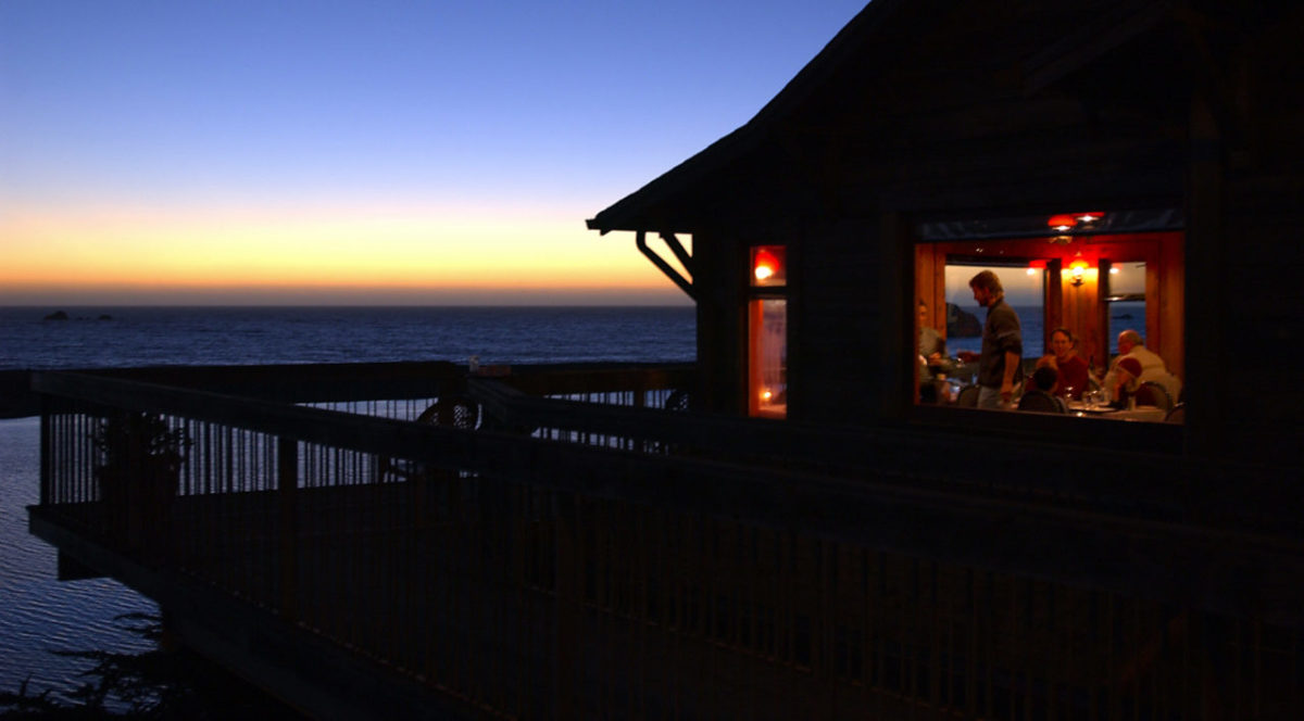 PC: Diners at the River's End at 11048 Highway 1 in Jenner get to enjoy the beautiful sunsets from the deck of the restaurant. 12/23/2004: D1: Diners at the River's End in Jenner get to enjoy the beautiful Pacific Ocean sunset from the deck of the restaurant.