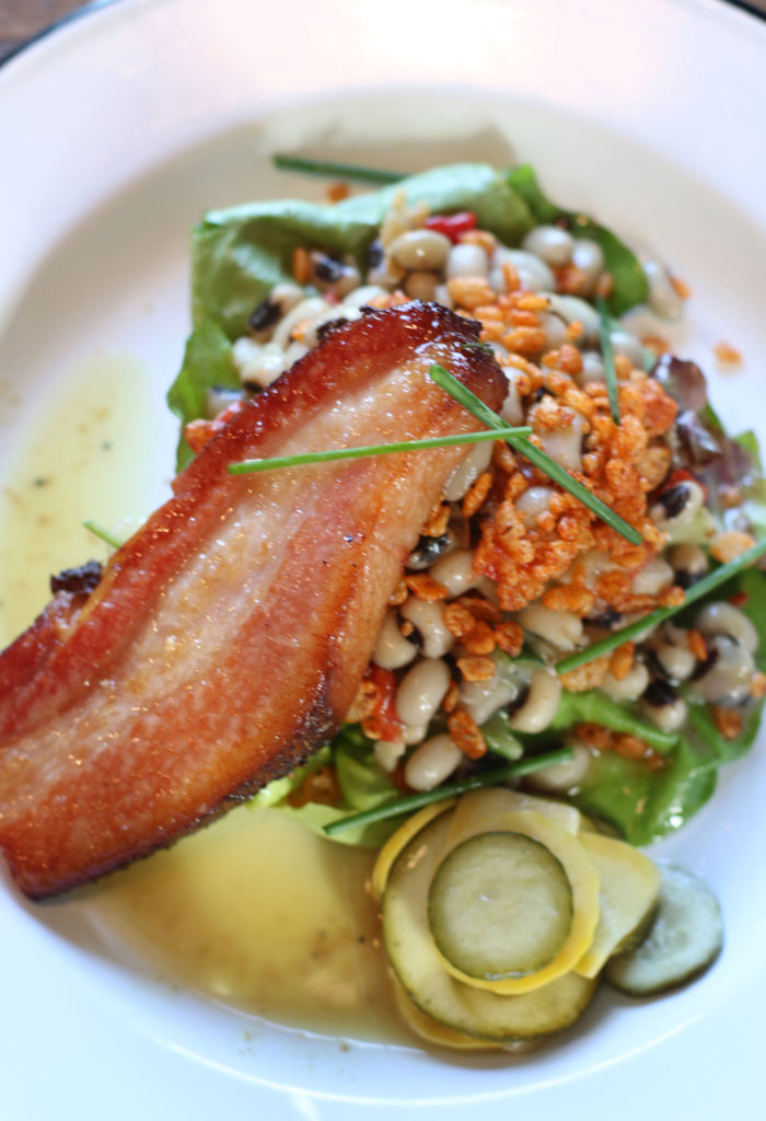 Hoppin John salad with a slab of housemade bacon at Tips Roadside in Kenwood. Heather Irwin/PD