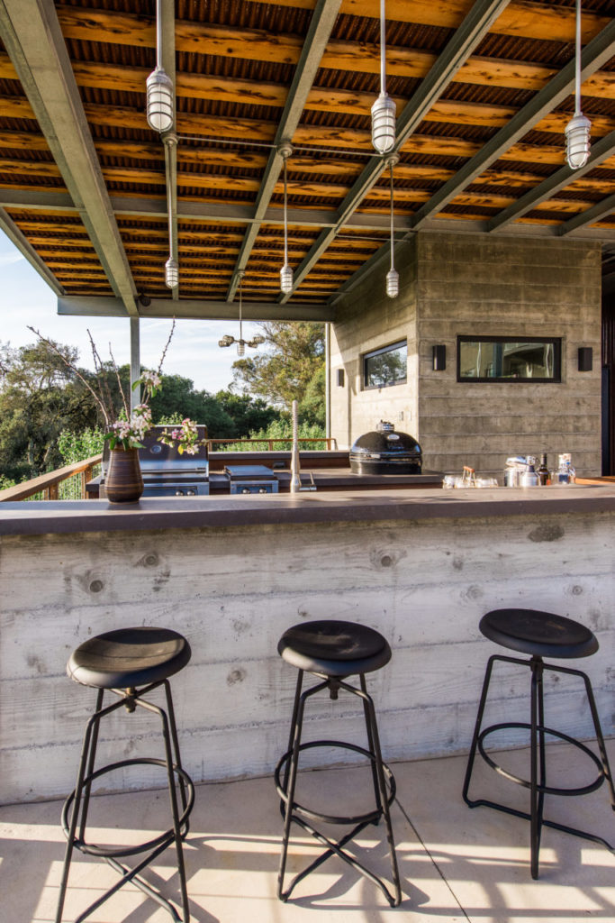 Outdoor kitchen and dining space.
