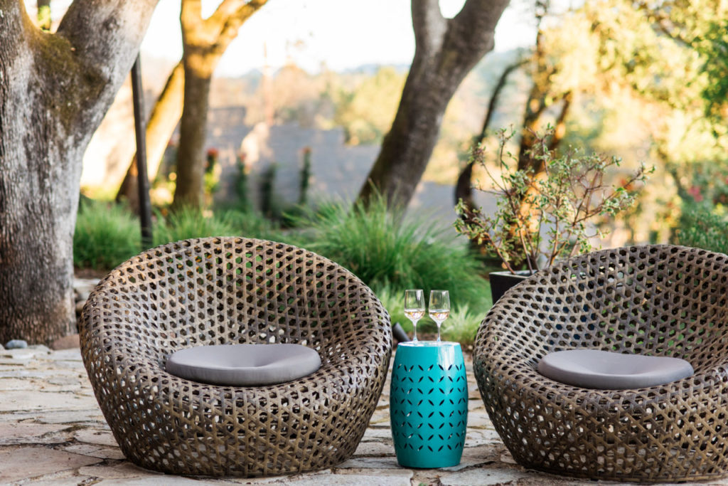 Patio chairs at the Olea Hotel in Glen Ellen. (Courtesy of Sonoma County Tourism)