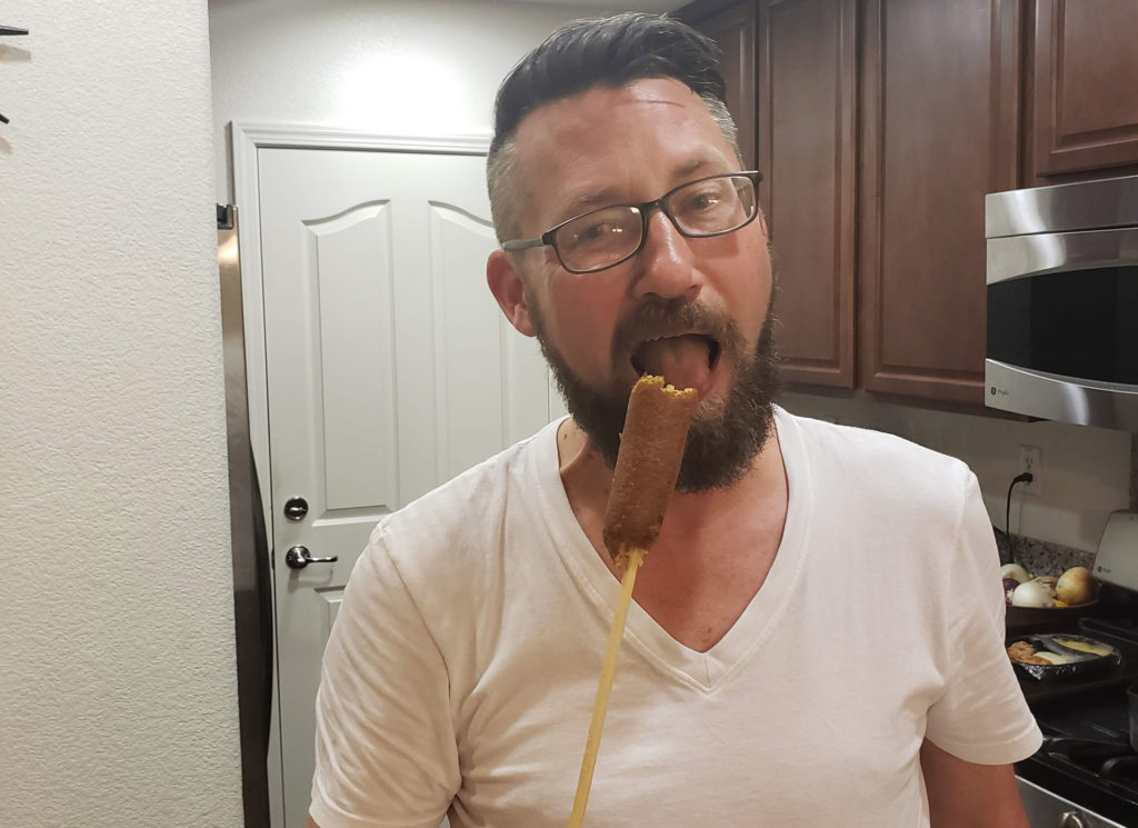 Pronto Pup with Jason. 2018 Sonoma County Fair Food. Heather Irwin/PD