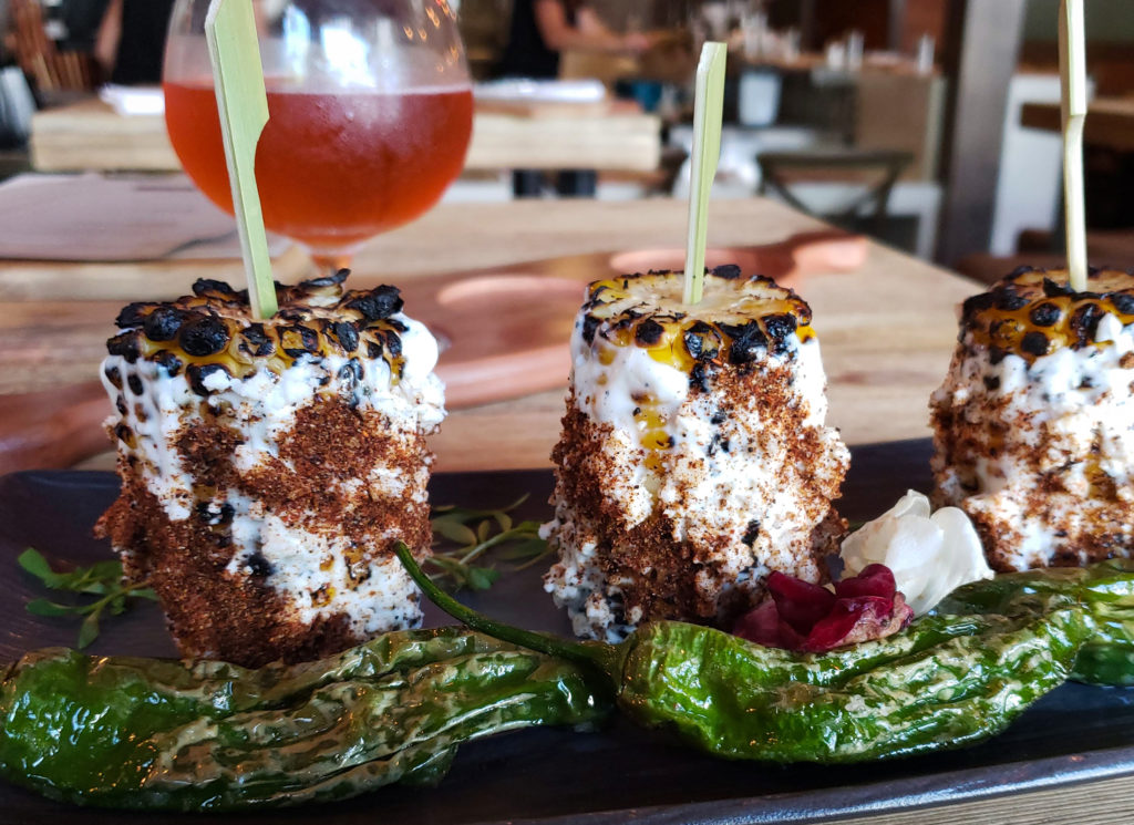 Grilled corn (elote) at Barrels Brews and Bites in Healdsburg. Heather Irwin/PD