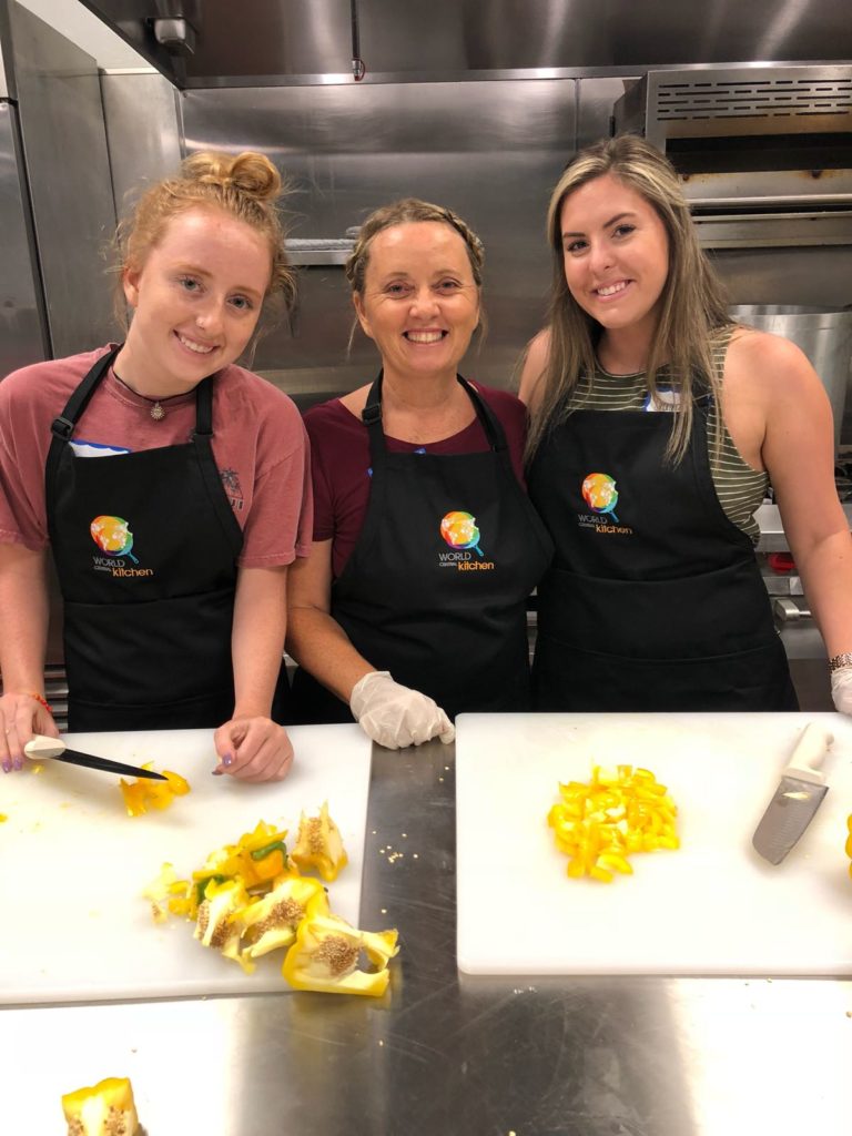 Volunteers with World Central Kitchen