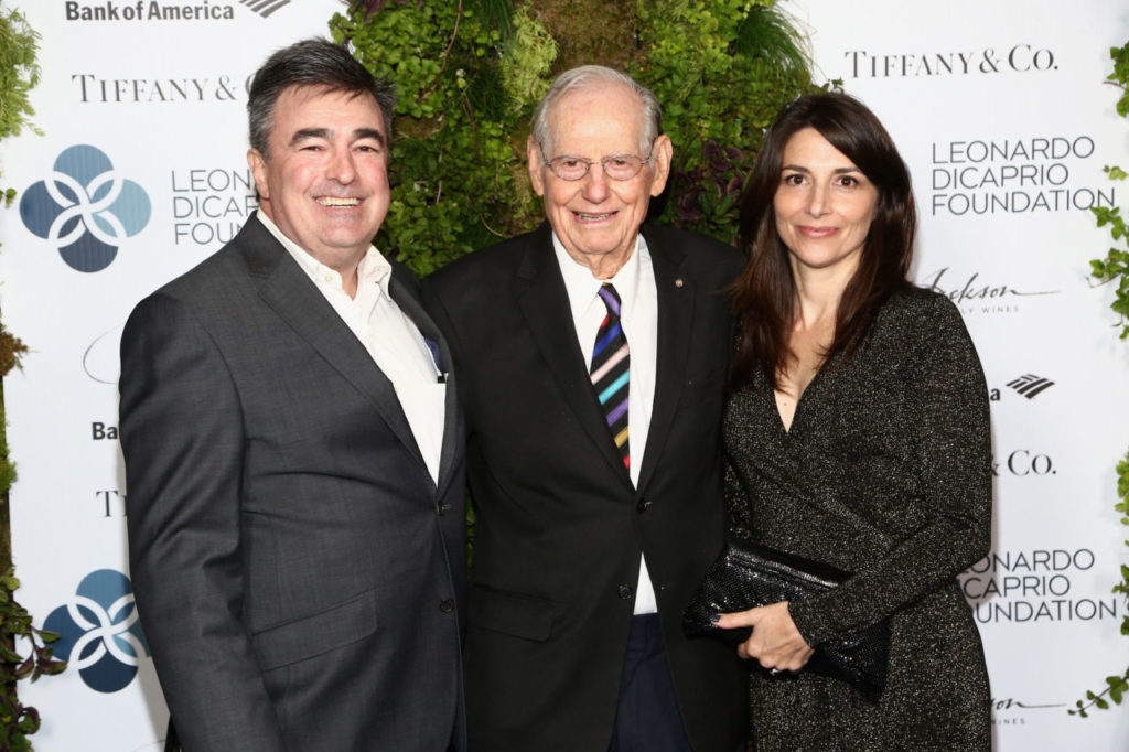 SANTA ROSA, CA - SEPTEMBER 15: Wayne Thiebaud (C) and guests arrive at the Leonardo DiCaprio Foundation Gala at Jackson Park Ranch on September 15, 2018 in Santa Rosa, California. (Photo by Tommaso Boddi/Getty Images for Leonardo DiCaprio Foundation)