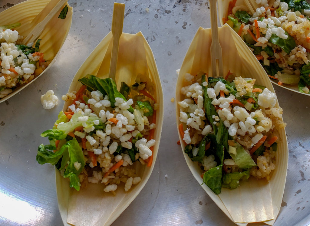 Thai-inspired puffed rice dish from Jam's Joy Bungalow at Taste of Sonoma 2018 at the Green Music Center. Heather Irwin/PD