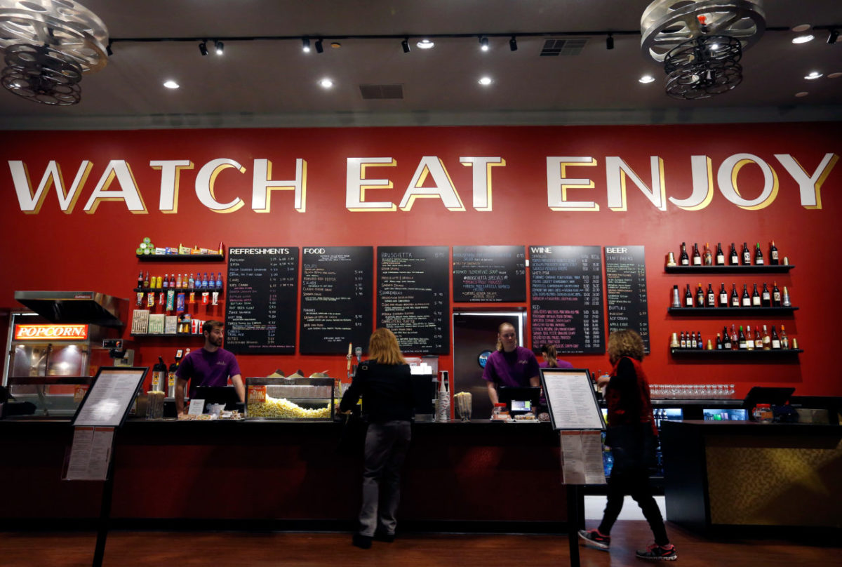 Rialto Cinemas offers a selection of beer and wine and menu items such as bruschetta, paninis and other shareable dishes that can be ordered along side the usual movie fare of popcorn and candy at Rialto Cinemas in Sebastopol, California on Thursday, February 25, 2016. (Alvin Jornada / The Press Democrat)