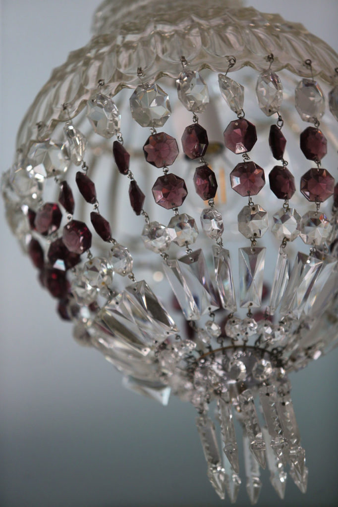 A vintage overhead lamp at The Francis House, in Calistoga. (Christopher Chung/ The Press Democrat)