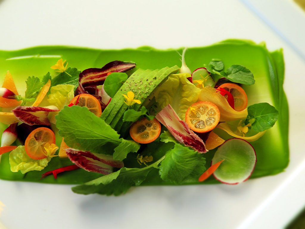 "The Artist" inspired Barndiva executive chef Ryan Fancher to use his local vegetable palette for the palate pleasing Green Goddess Salad. Food and drinks planned for Oscar Night at Barndiva in Healdsburg.