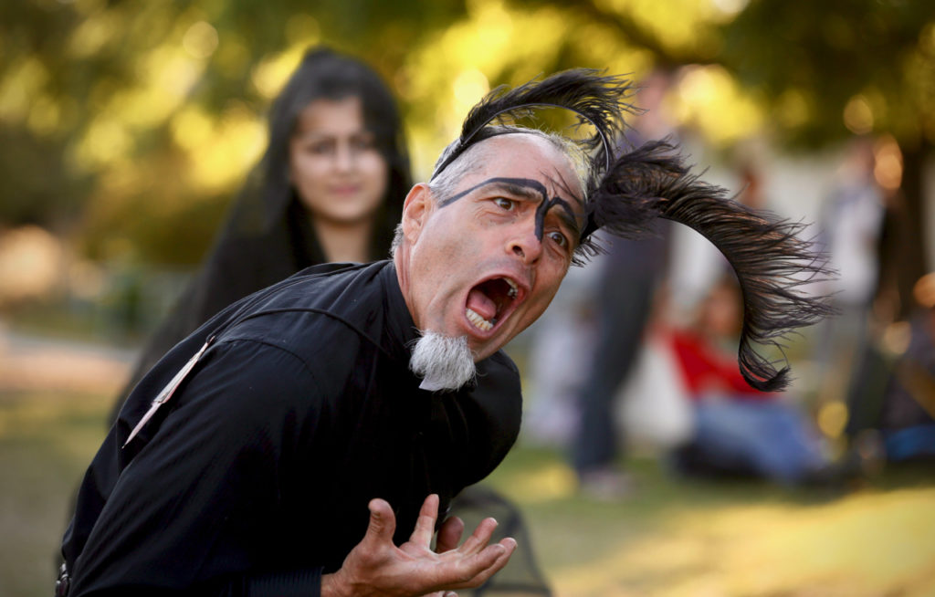 The Imaginists performed The Butterfly's Evil Spell/ El Malefic de la Mariposa, a play by Federico Garcia Lorca at Martin Luther King, Jr. Park in Santa Rosa, Friday, July 24, 2015. (Crista Jeremiason / The Press Democrat)