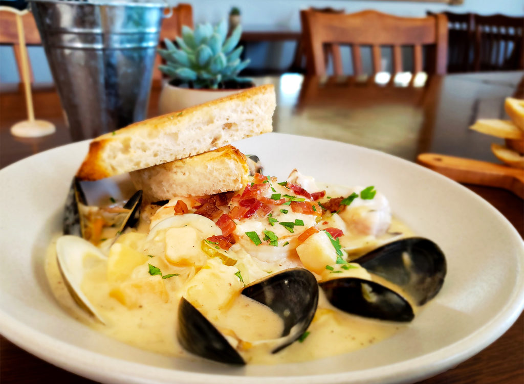 Seafood chowder at William Tell House in Tomales, California. Heather Irwin/PD