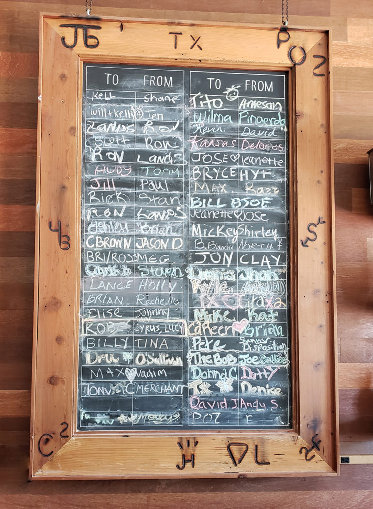 Chalkboard to share a drink at William Tell House in Tomales. Heather Irwin/PD