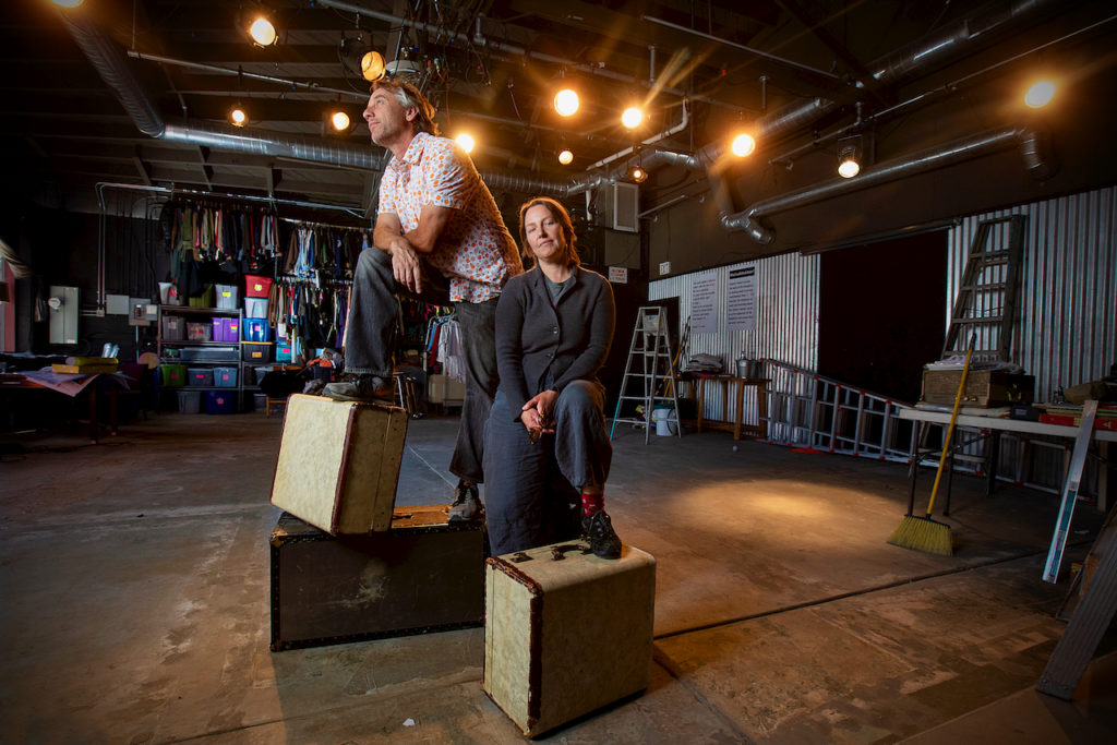 Imaginists Theater founders Amy Pinto and Brent Lindsay have bought the building that houses the theater and small artists studios in the South A district of Santa Rosa. (photo by John Burgess/The Press Democrat)
