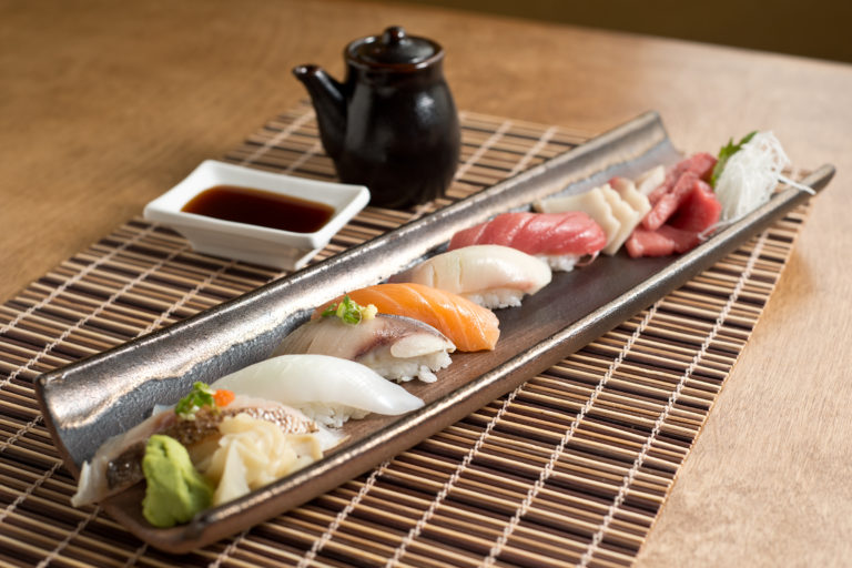 Nigiri Sushi and Sashimi Combo at Shige Sushi Japanese Kitchen in Cotati. (Alvin Jornada / The Press Democrat)