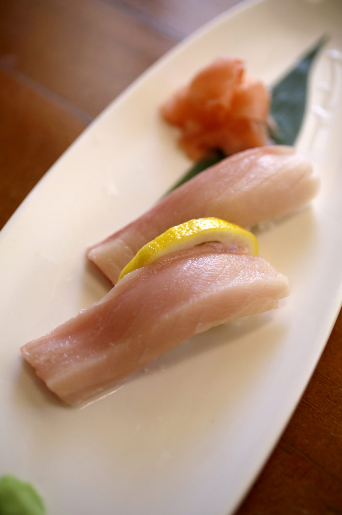 Hamachi Nigiri at Haku Sushi in Santa Rosa on Wednesday, May 22, 2013. (BETH SCHLANKER/ The Press Democrat)