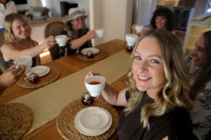 Alison Kilmer, founder of "Sisterhood of Tea" and Uppercase Tea, sits for a portrait at her home on Monday, October 15, 2018 in Glen Ellen, California . (BETH SCHLANKER/The Press Democrat)