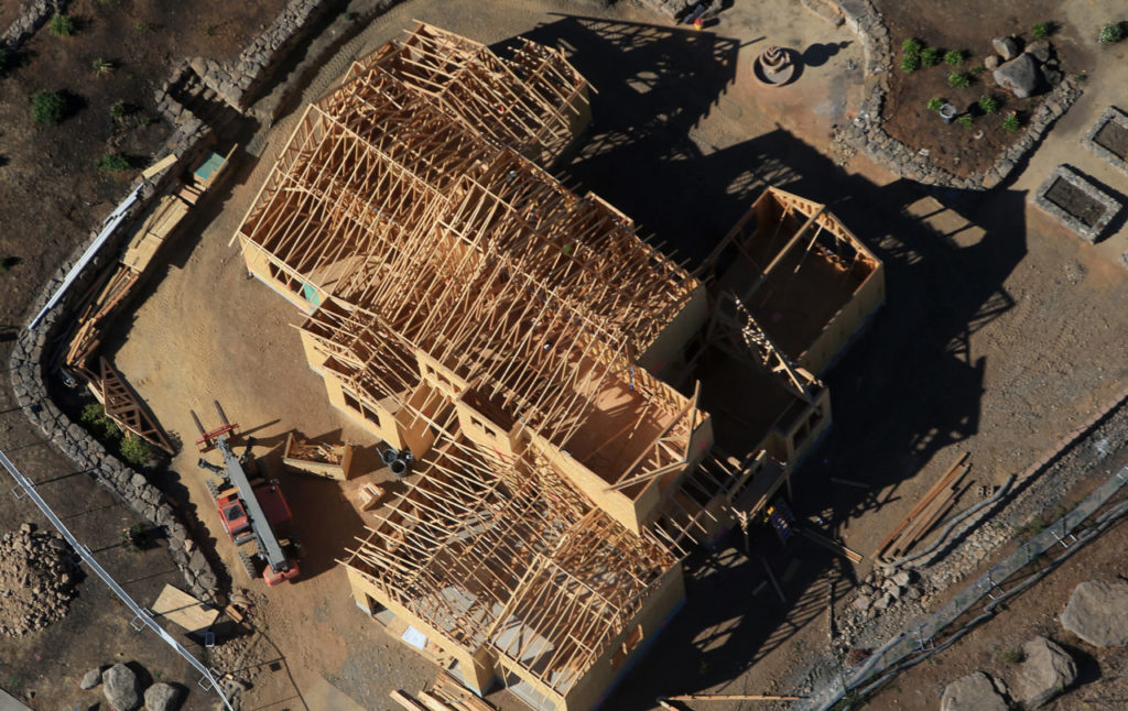 A home being rebuilt in the Fir Ridge neighborhood of Fountaingrove, Monday, Sept. 24, 2018 in Santa Rosa. (Kent Porter / The Press Democrat) 2018