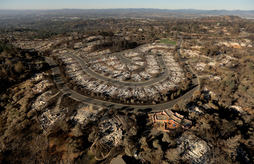 Rincon Ridge in Fountaingrove, Wednesday Oct. 25, 2017 in Santa Rosa, burned by the Tubbs fire. (Kent Porter / Press Democrat) 2017