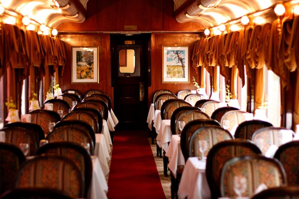 Inside the Napa Valley Wine Train. (Courtesy of Napa Valley Wine Train)