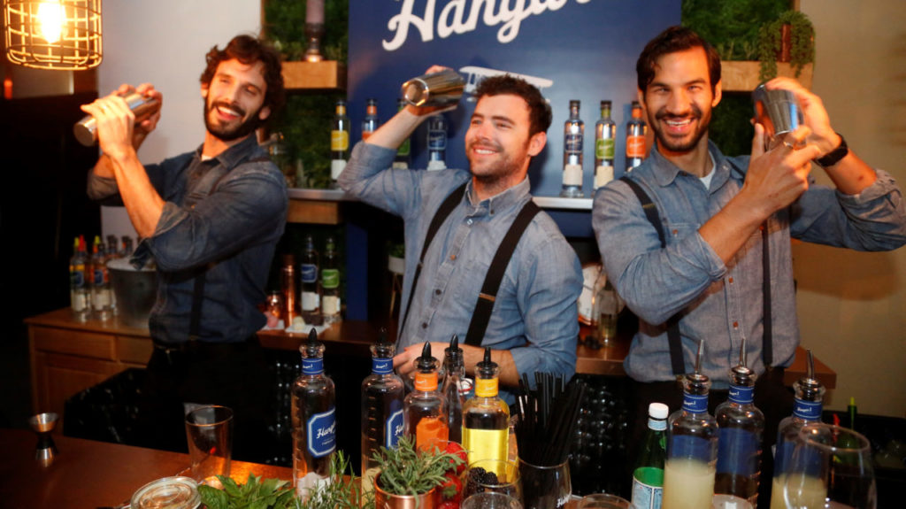 Bartenders (left to right) Eric Aragon, Todd Denson and Aaron Chinn happily shook cocktail shakers for guests of the Gala Saturday night at Copia. The 7th Annual Napa Valley Film Festival featured spectacular film, food and wine at wineries through out the valley, red carpet appearances by Hollywood A-lister's Will Ferrell, Elijah Woods and Director Nancy Meyers and many others November 8th-12th, 2017. (Photos Will Bucquoy).