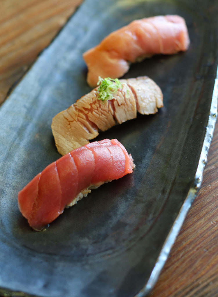 Salmon three ways at Sushi Kosho in Sebastopol. Heather Irwin/PD