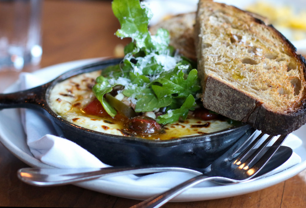 Baked cheese with Revolution Bread at Lowell's in Sebastopol. Heather Irwin/PD