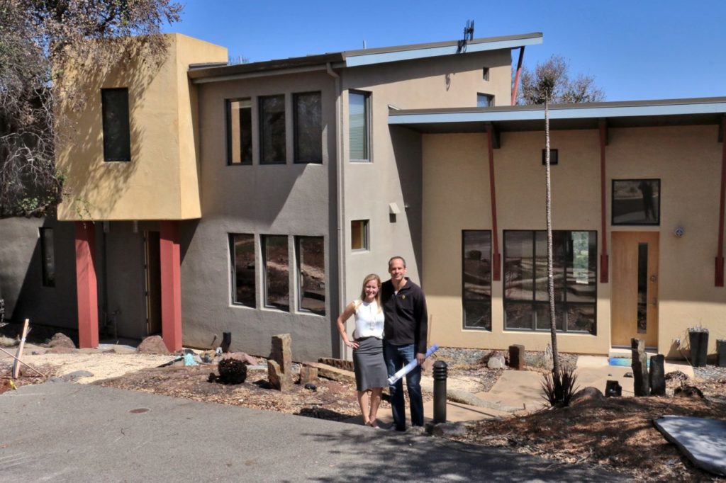 Lisa and Damon Mattson in front of their Fountaingrove home. Photo by Steven House, House + House Architects
