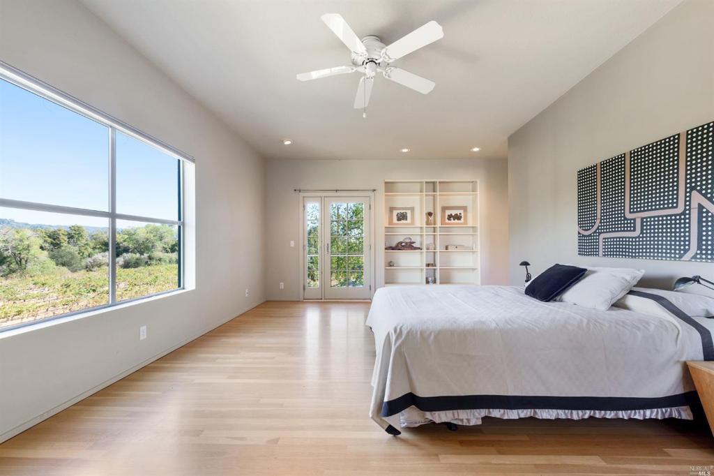 A bedroom at the Estate House guest lodging at Kenneth Carl Estate in Healdsburg. (Kenneth Carl Estate)
