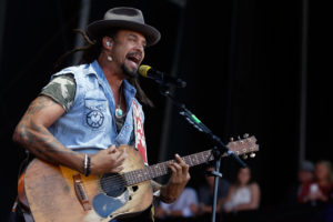 Michael Franti and Spearhead performs on the JaM Cellars Stage during the second day of BottleRock Napa Valley, in Napa, California, on Saturday, May 26, 2018. (Alvin Jornada / The Press Democrat)