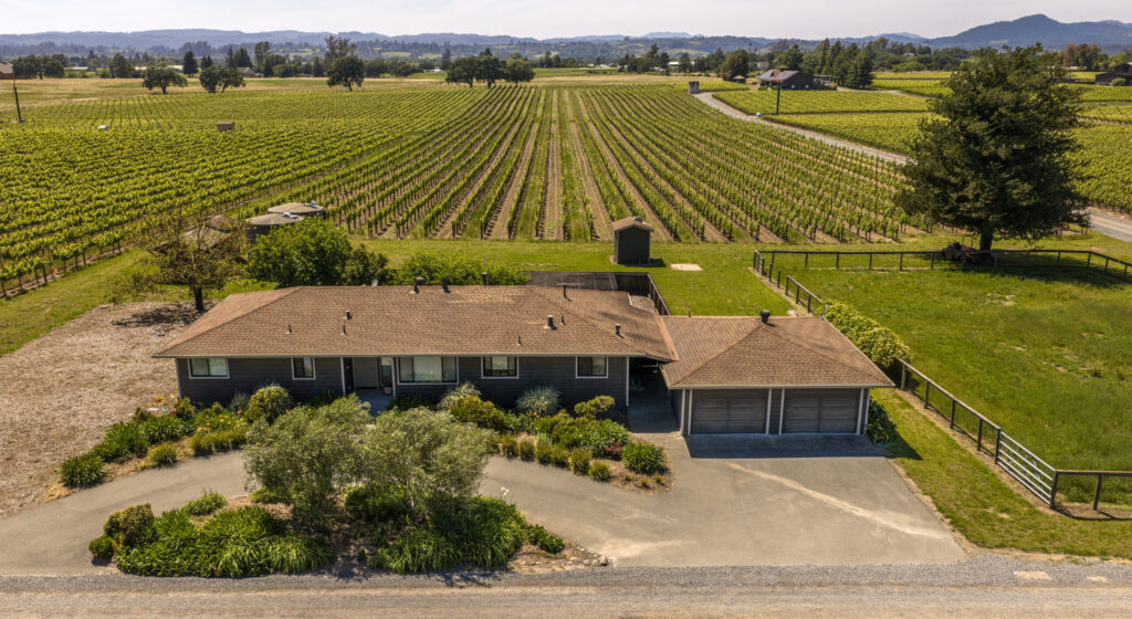 An aerial view of the Pinot Cottage at Benovia Winery in Santa Rosa. (Benovia Winery)