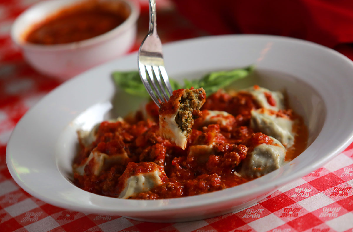 Nonni's Ravioli features house made pasta, beef, pork, swiss chard, herbs and parmesan from Negri's Italian Dinners and Joe's Bar in Occidental. (John Burgess/The Press Democrat)