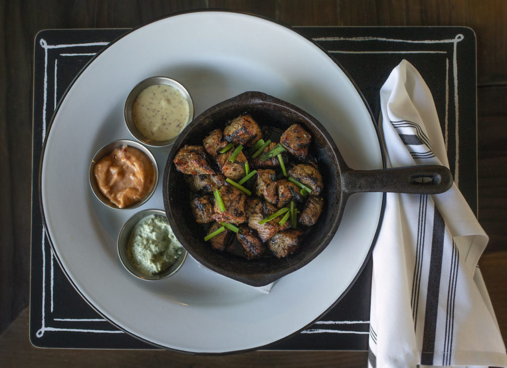 Ti-Tip Bites with three dipping sauces: garlic aioli, chipotle and creamy horseradish from Tips Roadside in Kenwood. (photo by John Burgess/The Press Democrat)