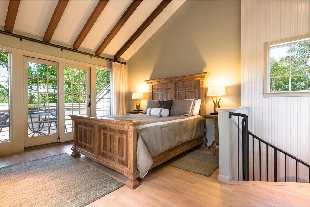 bedroom in Jordan Winery cottage Healdsburg