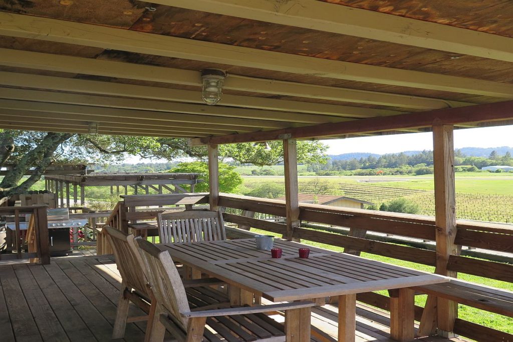 deck at Mazzocco guest house in Healdsburg