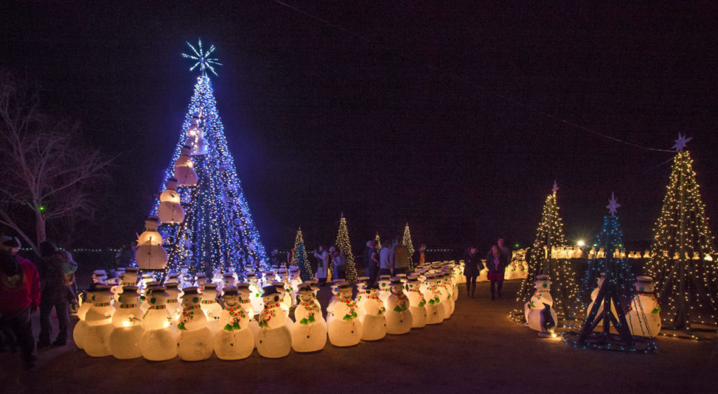 The annual lighting of the snowmen at Cornerstone took place on Saturday at exactly 6 p.m.. Every year, there's a new configuration, and this year's did not disappoint. (Photo by Robbi Pengelly/Index-Tribune
