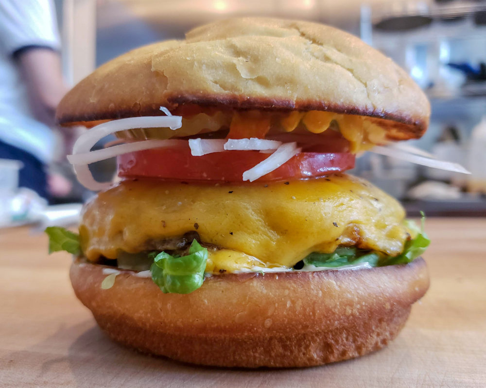 Tom’s Burger at Yia Yia - The Grateful Greek in Penngrove. (Photo by Heather Irwin)