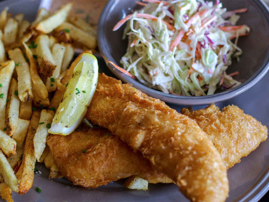 Fish and chips at Down to Earth Cafe in Cotati. (Heather Irwin/Sonoma Magazine)
