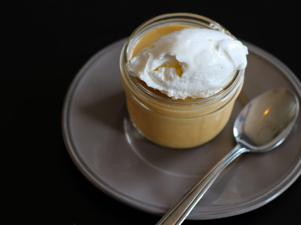 Butterscotch pudding at Down to Earth Cafe in Cotati. (Heather Irwin / Sonoma Magazine)