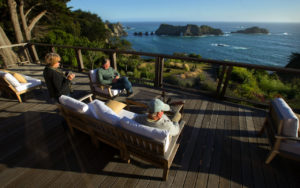 The historic Harbor House Inn in Elk was built in 1916 and updated this year with a $10 million remodel. Guests can relax on the dinning room deck with stunning views of the sea stacks and their caves. (photo by John Burgess/The Press Democrat)