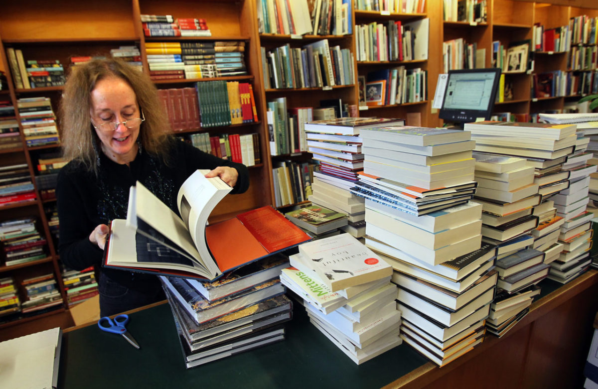 9/16/2011: C6: PC: Copperfield's Used and Rare bookstore manager Brandy Mow readies new titles for the shelves of the Sebastopol store.